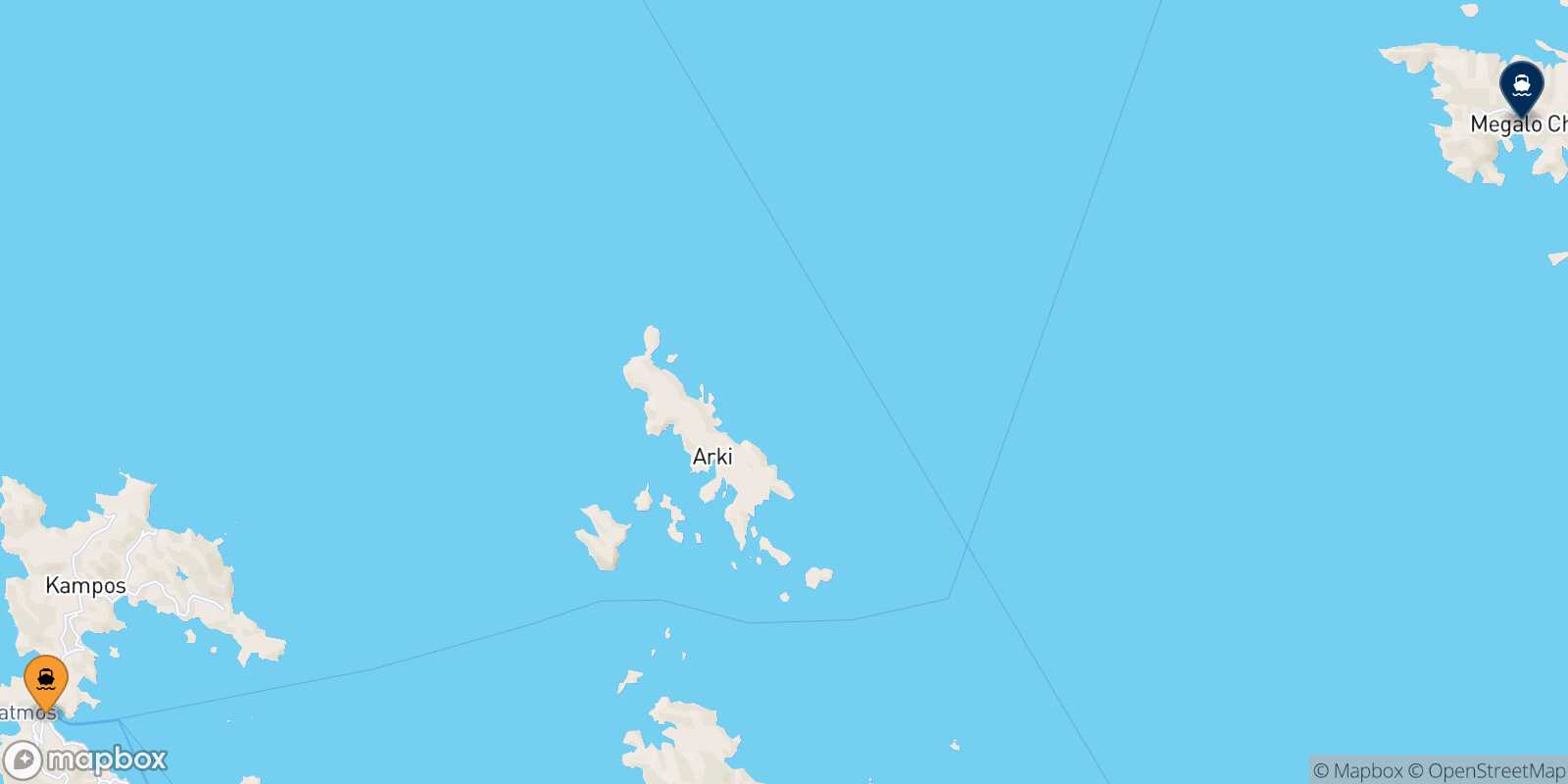 Mapa de la ruta Patmos Agathonisi