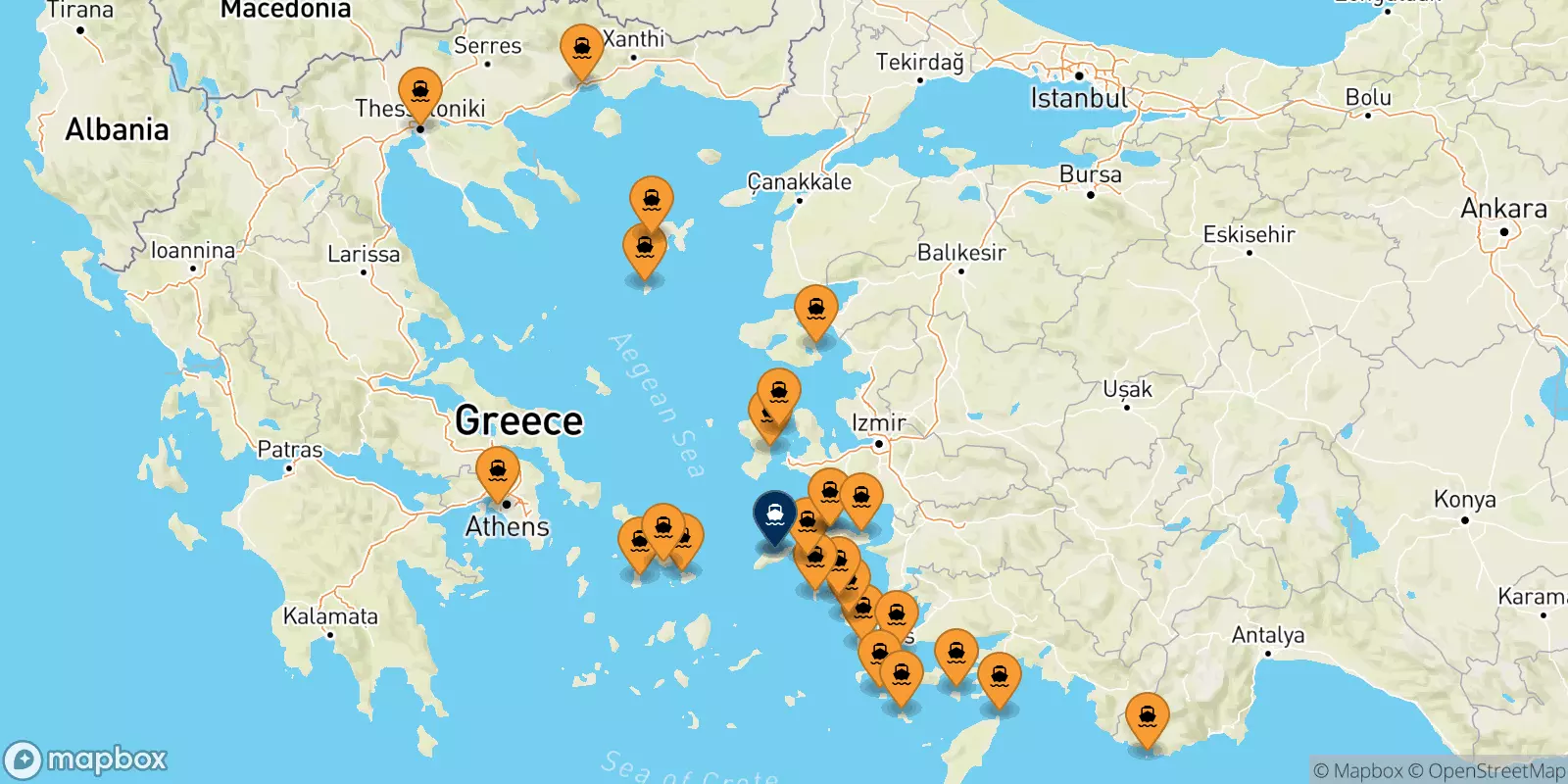 Ferries de Grecia a Agios Kirikos (Ikaria)