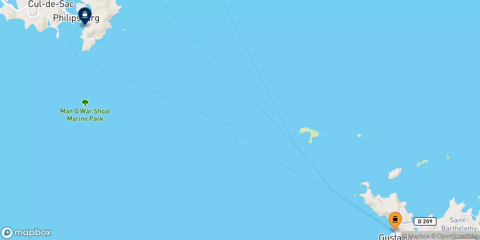 Ferries de Gustavia (San Bartolomé) a Países Bajos