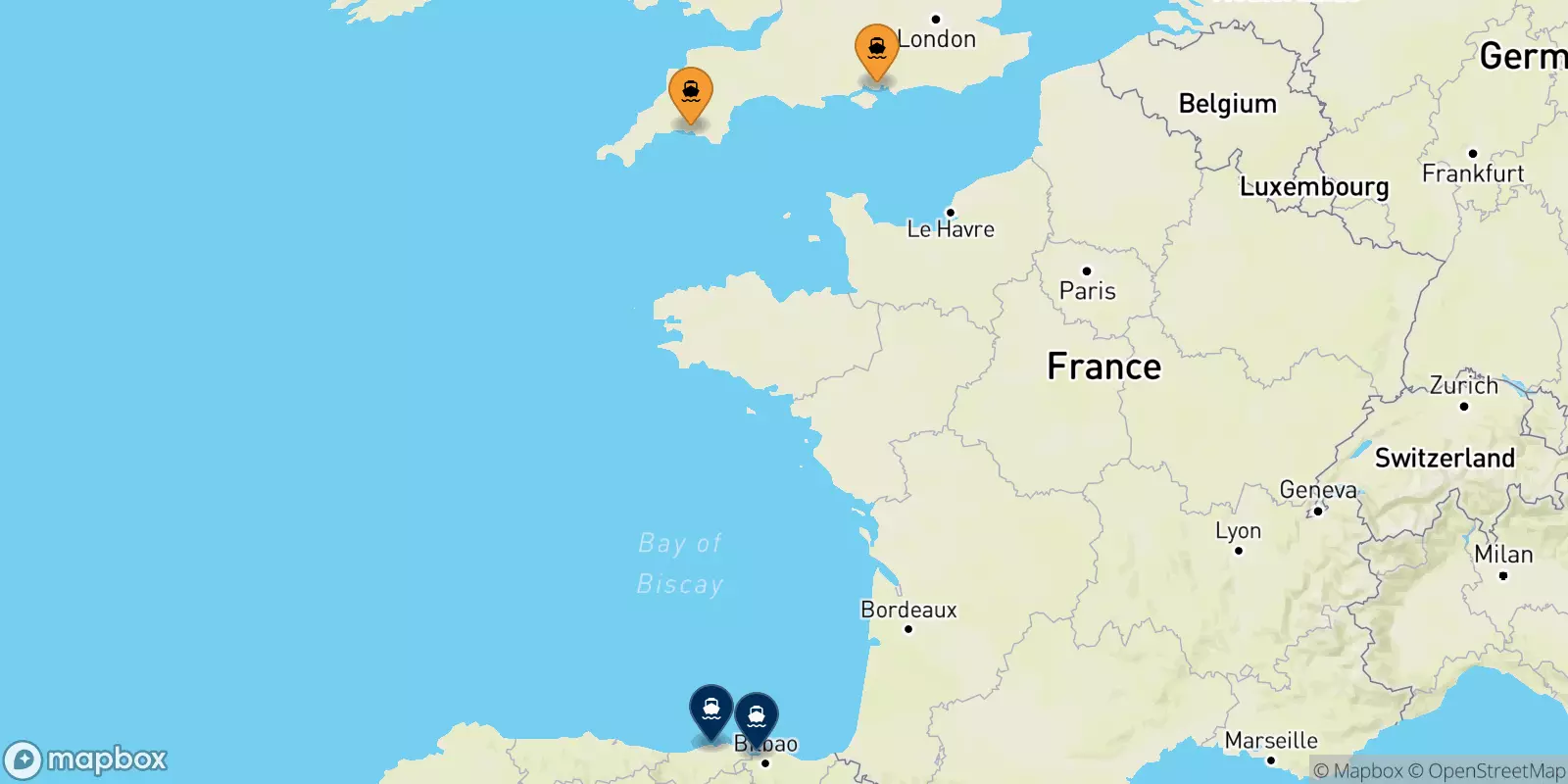 Ferries de Inglaterra a España