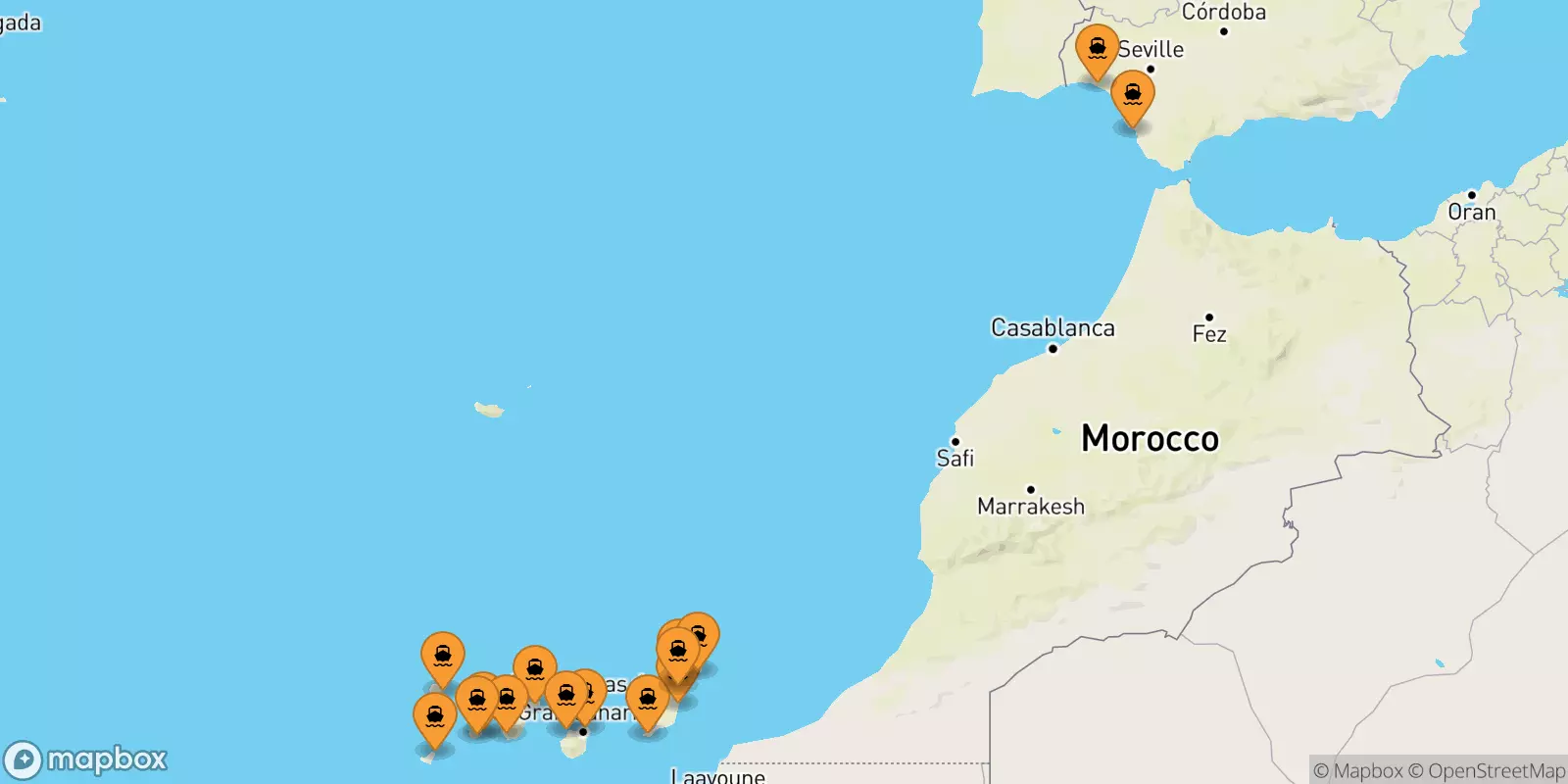 Ferries de España a Islas Canarias