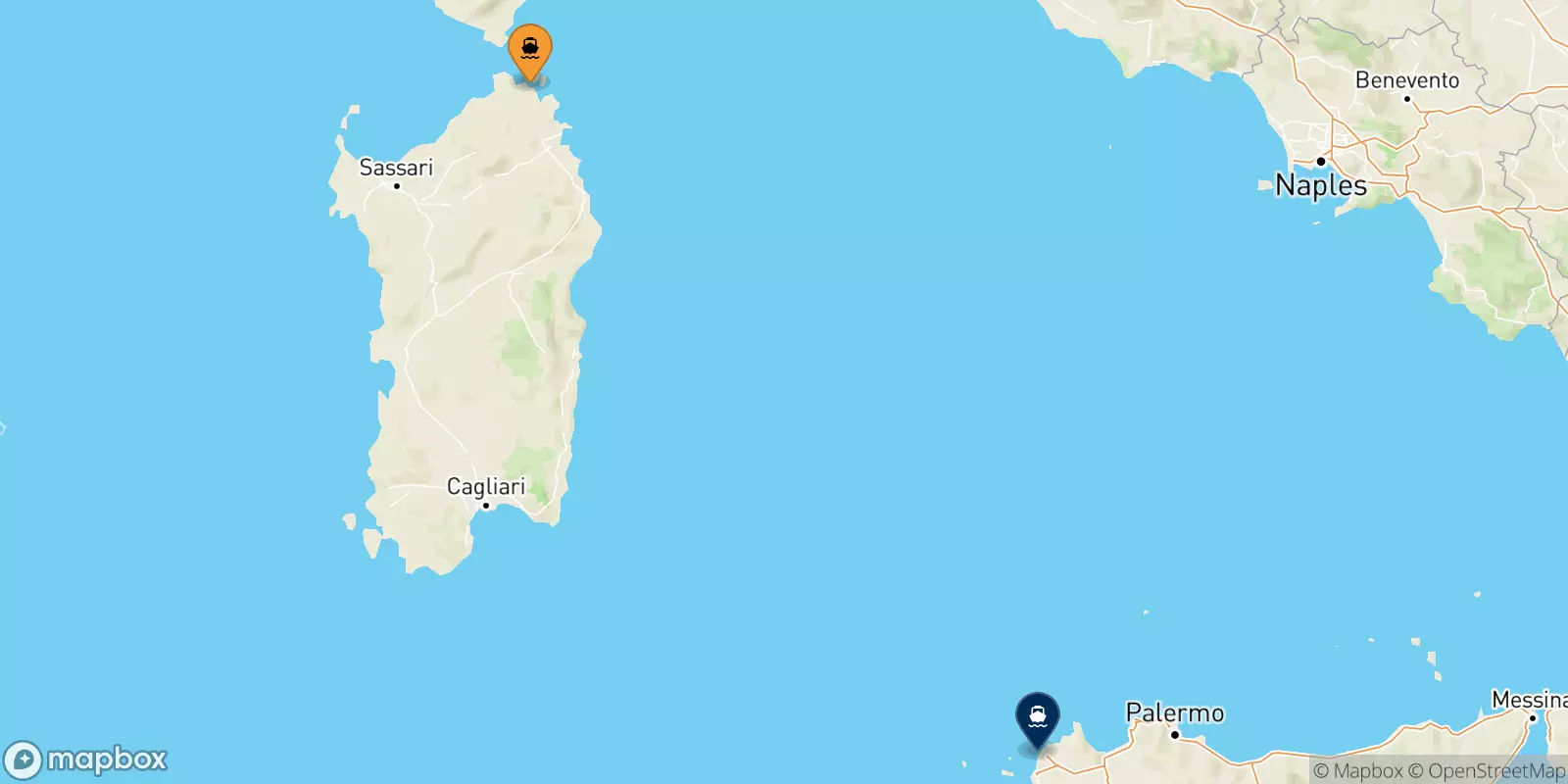 Ferries de Golfo Aranci a Trapani