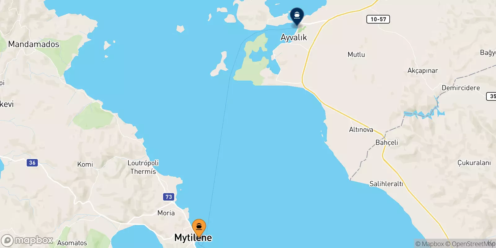 Ferries de Islas Del Egeo a Ayvalik