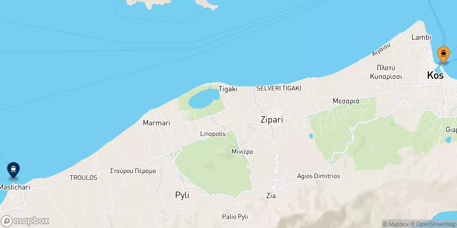 Ferries de Kos a Pserimos