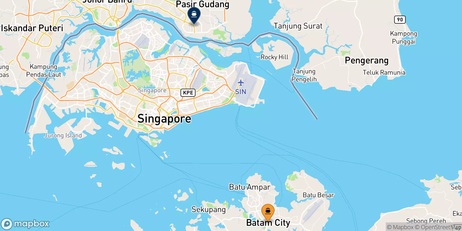 Ferries de Batam Centre a Pasir Gudang