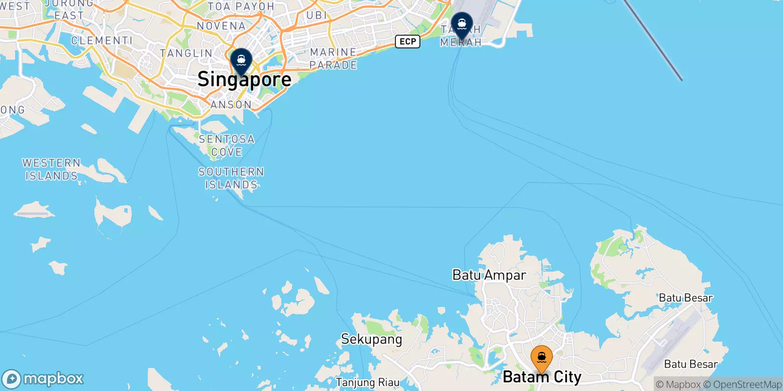 Ferries de Batam Centre a Singapur