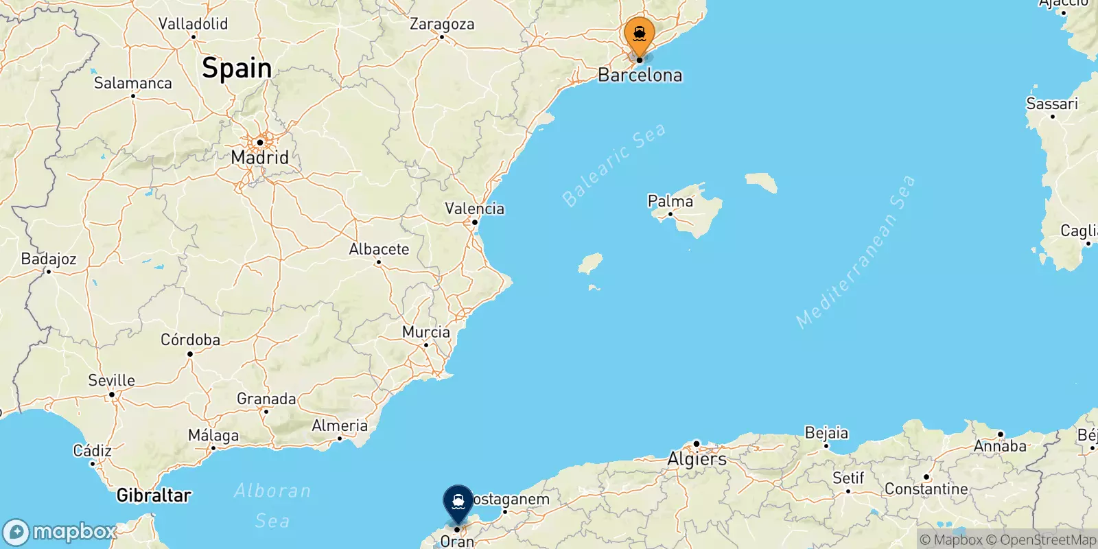 Ferries de Barcelona a Orán